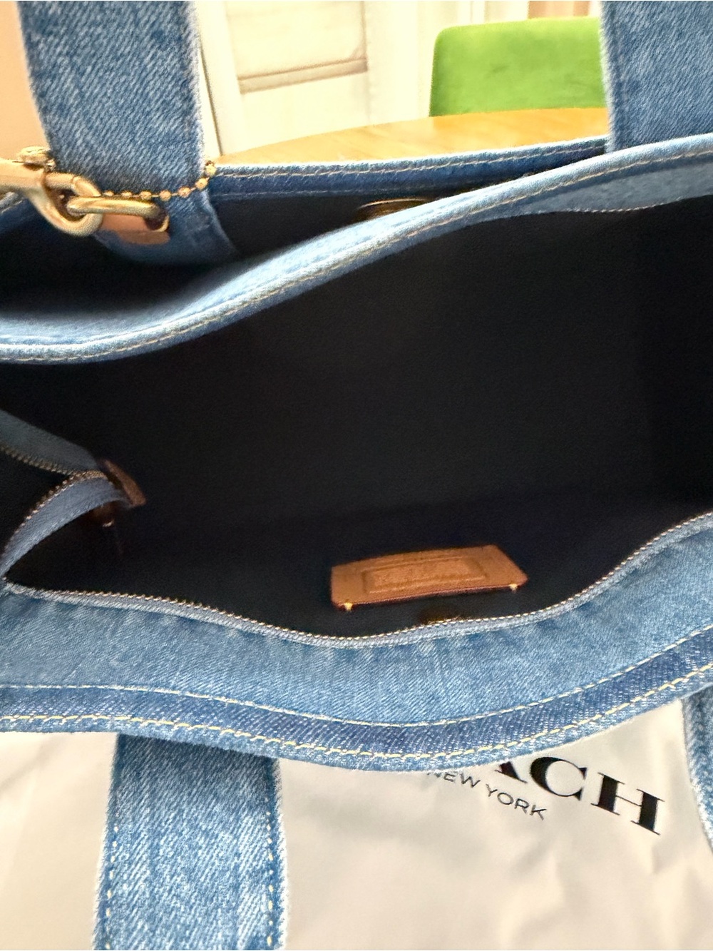 COACH Denim Cargo Tote & Dust Bag NWOT - Picture 7 of 15